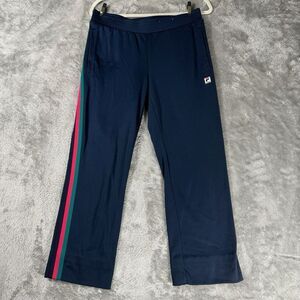 Fila Sport Athletic Leggings Pants Womens Small Navy Blue Pink &‎ Green Stripe